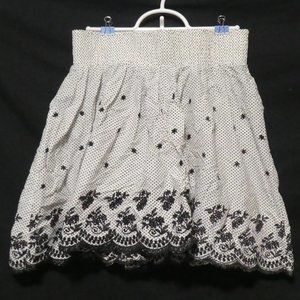 COSTA BLANCA | Black and White Polka Dot and Flower Stitched Skirt | 100% Cotton